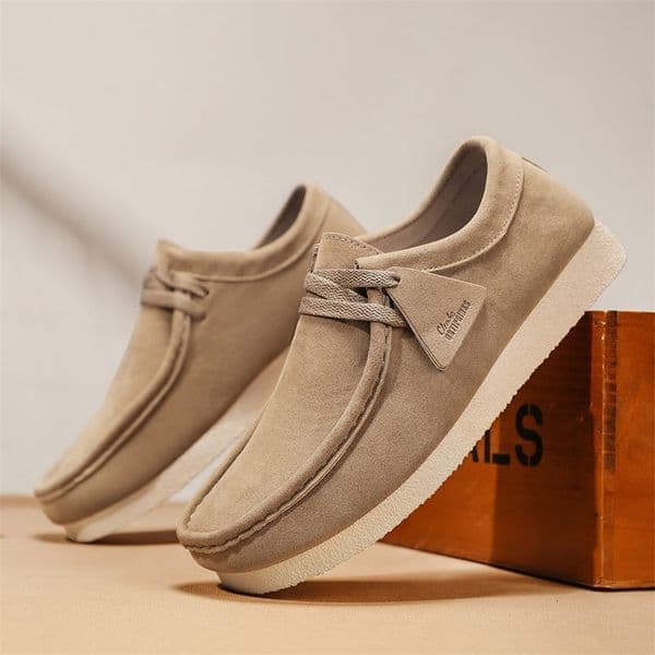 Mens Black Suede Breathable Wallabee Style Casual Shoes S260526