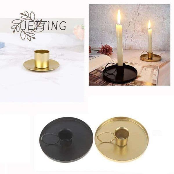 1pc Vintage Metal Iron Candlesticks Candle Holders Home Desktop Decoration Ornaments Wedding Party Festival Candelabra 26Y0508