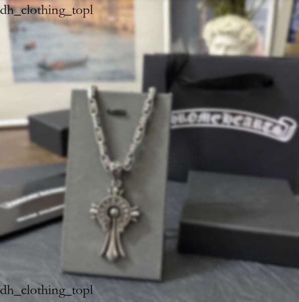 chrome necklace sterling silver 925 necklace gold and silver ins thick necklace vintage European and American fashion non-fading jewelry 7a5
