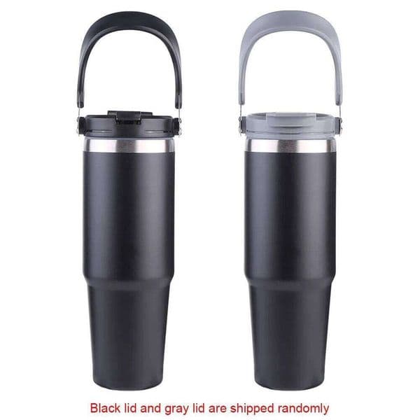 30oz Double-Layer Cup with Handle Stainless Steel Water Bottle Vacuum Thermal Insulated Mug for Women Men 26L0507