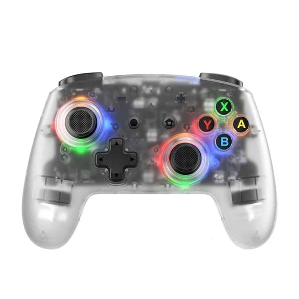 LinYuvo Wirelss Pro Controller for Switch/Lite/OLED/PC, Gamepad with Back Buttons/Programmable/Dual Vibration/Turbo/Transparent S260506