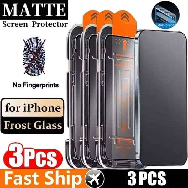 3Pcs Matte Oleophobic Coating Dust free Installation Screen Protector For iPhone Air 17 16 13 11 12 15 Pro Max Frosted Glass 26L0507