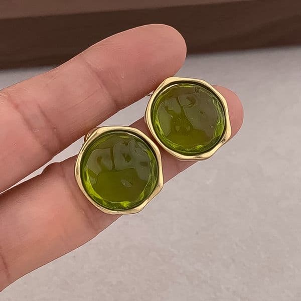 Earrings Women 18K Gold Silver Plated Earring Small Round Vintage Glass Hoop Earrings Luxury Jewlery Designer for Women Free Shipping Buy One Get One