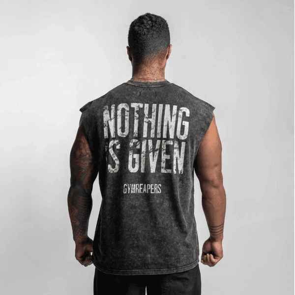 Men's Tank Tops GYM Reapers Printed Vintage Washed Sports Vest Cotton Sleeveless T-shirt Hip-hop Bodybuilding Fitness US SIZE