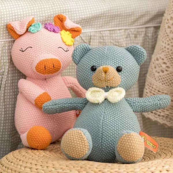 2026 Game And Toy Game And Toy Cute Crochet Bunny stuff animal Stuffed Animals Plush Toys Hand Knitted Plushies Stuff Animal Bear Cuddle Doll For Baby Girls Kids B