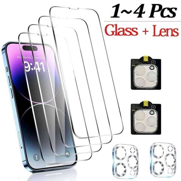 1~4Pcs Screen Protector 16 15 14 Max Tempered 11 12 13 Mini Glass For iPhone 17 Pro Camera Film 26L0507