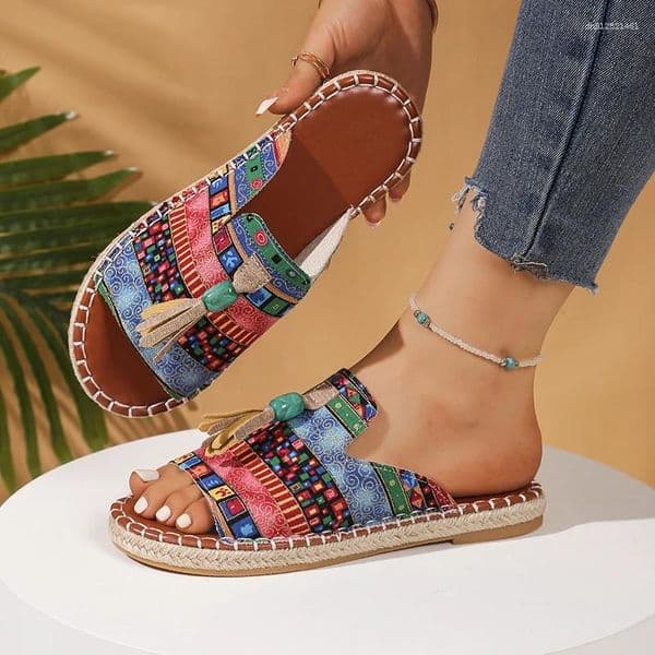 Slippers Summer Women Plus Size Outdoor Shoes Daily Mixed Colors Comfortable Beach Casual Low Heel Sandals Slides