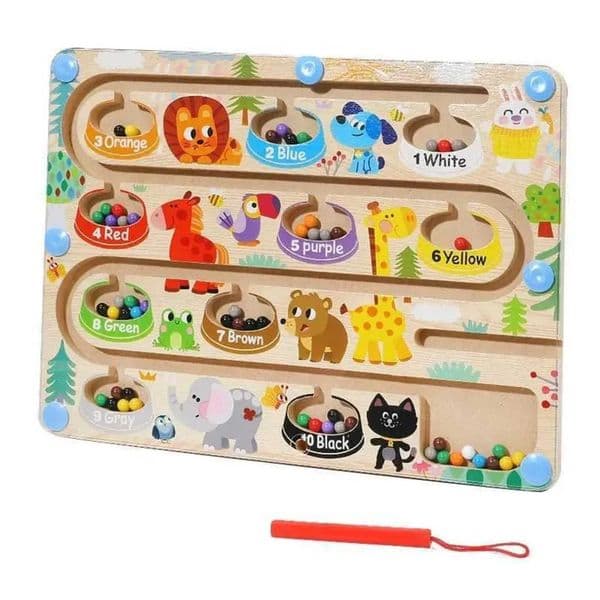 2026 Magnet Toy Children Montessori Toy Magnetic Pen Moving Ball Game toy for 3 year old Color Sorting Counting Board Fine Motor Training Sensory Educational Toys