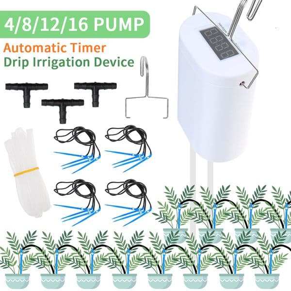 Automatic Plant Flower Watering Pump Home Sprinkler Drip Irrigation Device 24816 Heads Timer System Kit Garden Tool w260429