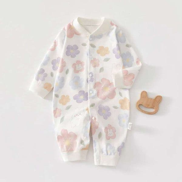 AYNIGIELL Spring Autumn 0-12 Months Baby Jumpsuits, 100% Cotton Long Sleeve Clothes, Soft Newborn Rompers for Girls & Boys. 26Y0507