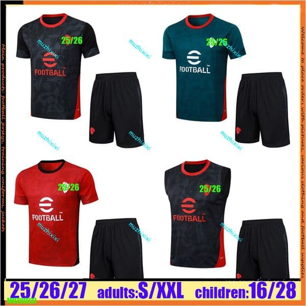 2026 2027 AC Milano tracksuit vest Sportswear men training suit Short sleeved suit Football 25 26 soccer Jersey kit uniform chandal adult sweatshirt