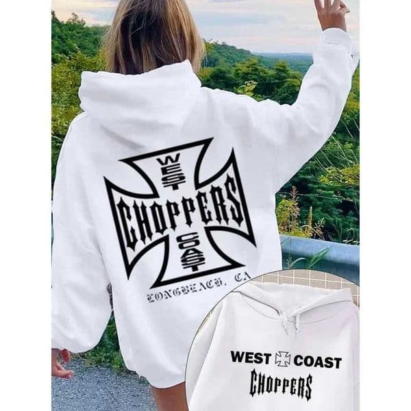 West Coast Choppers Cross Graphic Printred Hoodie Mens Flce Cotton Sweatshirt Men Women Fashion Vintage Clothes Hoodies L260507