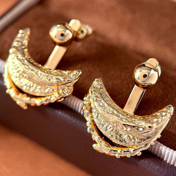 Designer Earrings Designer Earrings Women Molten Texture Irregular Crescent Earring Unique Stud Earrings Luxury Jewlery Designer for Women