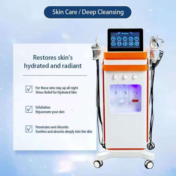 Upd Trending 10 In 1 Beauty Management Oxygen Spray Bubble Cleansing Pore Shrinking High Frequency RF Ultrasound Skin Tightening Exfoliating Machine