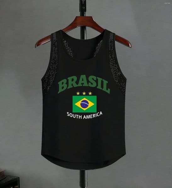 Men's Tank Tops Brasil South America Printing Men Reticular Vests Fashion All-Match Vest Soft Athletic Unisex Vacation Singlet