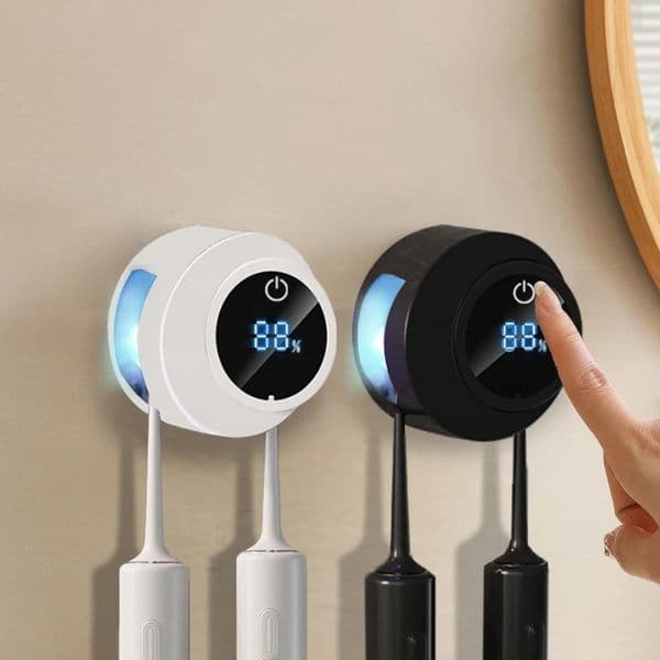 1 smart toothbrush sterilizer wall mounted air drying toothbrush holder with 2 brush slots bathroom accessories home decor 260506