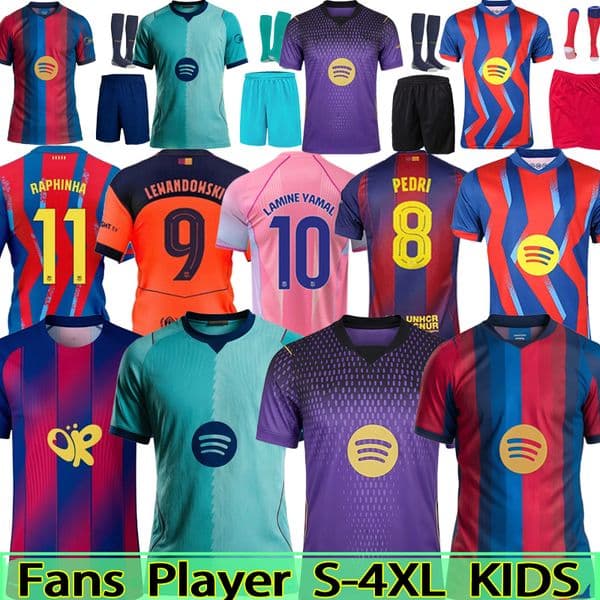 26 27 Barcelone jerseys RAPHINHA LAMINE YAMAL soccer jerseys Special 25 26 Barcelonaes FERRAN LEWANDOWSKI camiseta de futbol PEDRI 25 26 GAVI ERIC KOUNDE kids kit 4XL