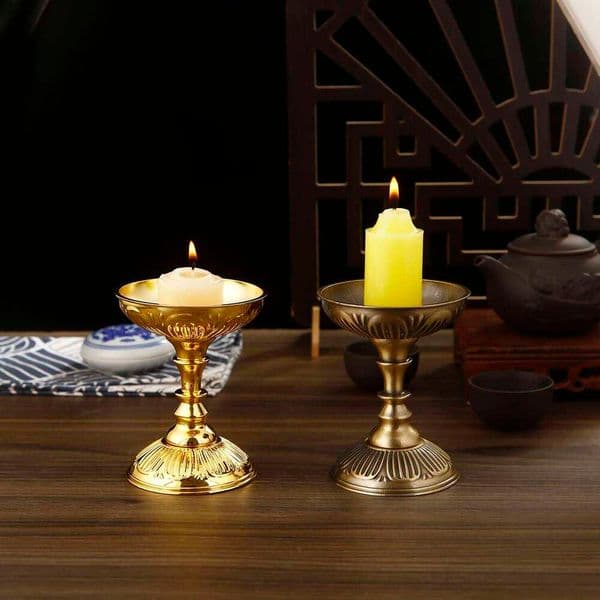 1PC Vintage Holders Metal Butter Holder Long Lamp Candlestick Put Candle Cup Home Decor 26Y0508