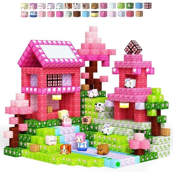 Magnetic Building Blocks Mine World Magnetic Bloss Castle Construction Brick Cube STEM Boy Girl Children Toy Set GiftJ260507