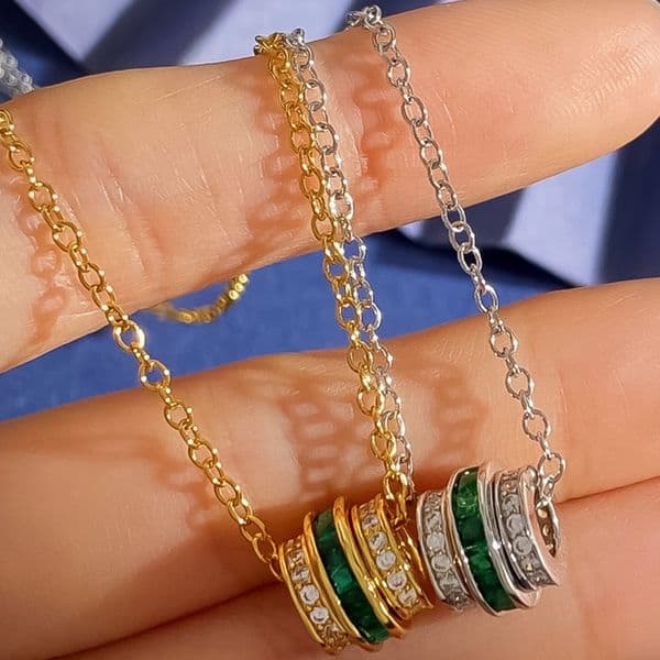 Necklace Necklace for Women Full Pave Emerald Square Diamond Waist Tube Necklaces Luxury Jewlery Designer for Women Elegant Statement Premium Gift