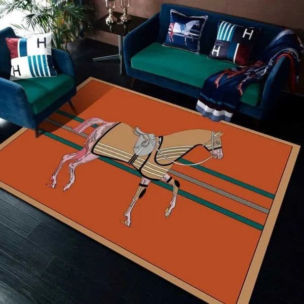 Luxury Designer Decor Fashion Ethnic Frame Carpet Horse Printing Hallway Living Room Mat Non Slip Bedroom Floor Table Mats Washable Kitchen 6