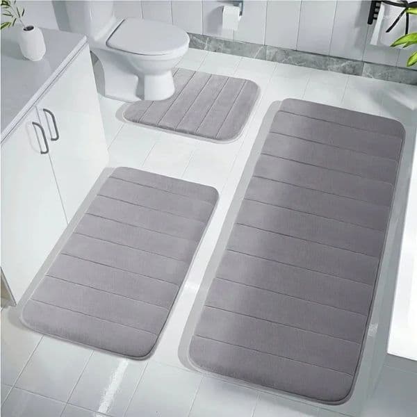 Luxury Designer Decor Bath Mats 3 Pcs Bathroom Mat Set Non-Slip Toilet Carpet Memory Foam Absorbent room Floor Shower Rug Home Decor Waterpr 4