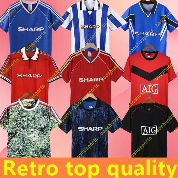 Retro 2006 2007 2008 United Manchester Soccer Jerseys Long Sleeved Ronaldo Rooney Giggs Nani Home Away Scholes Tevez BERBATOV VIDIC Vintage Classic Football Shirts