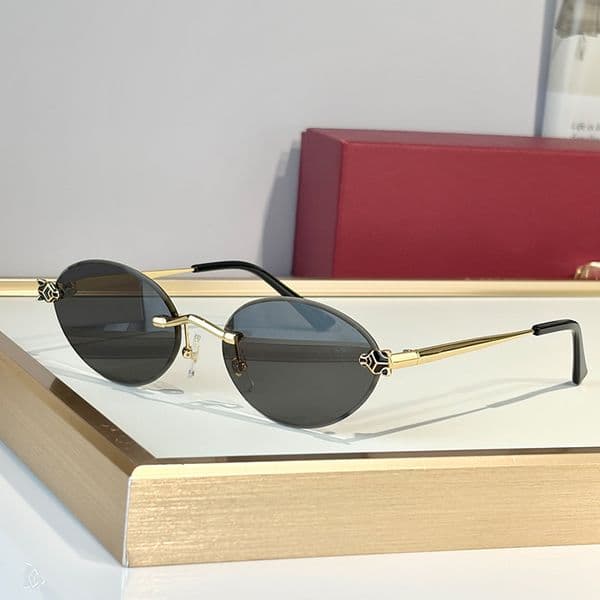 Luxury Sunglasses Women Designer CT0561 Summer Hot Fashion Oval Metal Rimless Sunglasses Men Anti Radiation High Quality Shooting Glasses UV400 with Box
