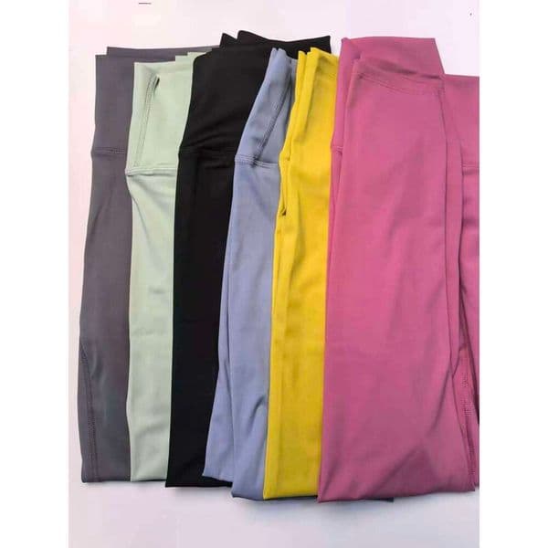 DFCF Pantalones yoga sin costuras de cintura alta para mujer, leggings deportivos elsticos y transpirables con efecto 26H0507