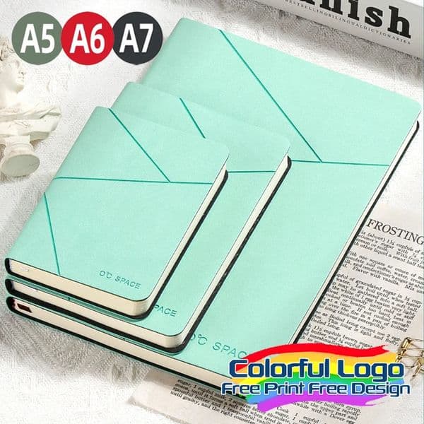 1 Pcs A5/A6/A7 Multi-size Free n Custom Color Printing Candy Color Notebook Leather Texture Diary Custom Notebook 260506