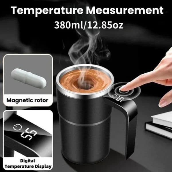380ML Mini Electric Coffee Self Mixing Mug IP67 Waterproof Food Safe Coffee Mug USB Rechargeable Automatic Magnetic Cup for Tea 260506