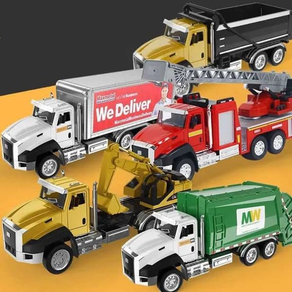 2026 Plane 1 50 Alloy Model Engineering Vehicle slot car Excavator Mudguard Dump Truck Crane Tanker Toy Childrens Gift Car Track