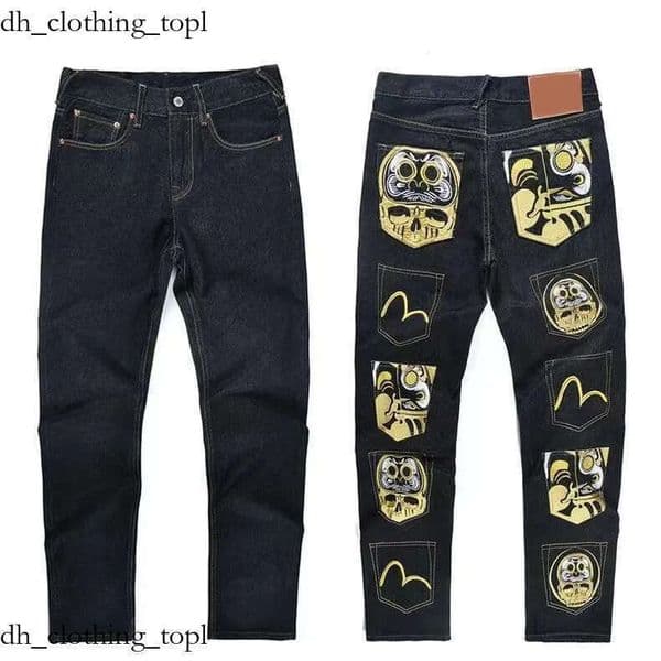 Designer Evi Jeans Print Big M Alphabet Graphic evisujean Trouser Graffiti Multi Colors Fashion Y2k Streetwear Denim Pants Tren Brand Evius Jeans 0c8