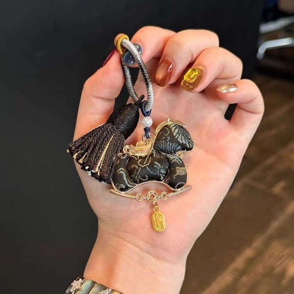 New Horse Keychain Pendant, Wealthy Song Brocade Bag Ornament, Of The Horse, Handmade Zodiac Year Gift
