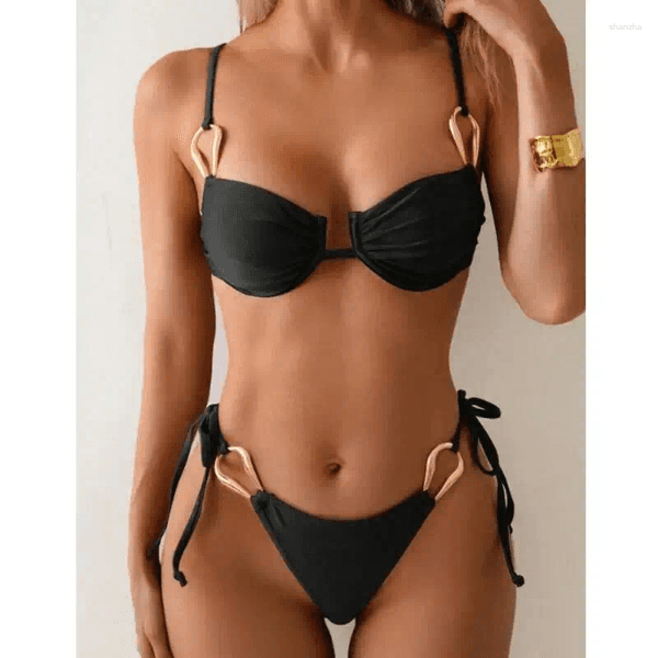 Women's Swimwear Summer Sexy Solid Bikinis Women Female Swimsuit For Swim Wear Bathing Suits Brazilian Bikini Set Beachwear Pool Bather