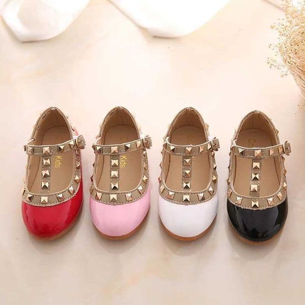 2024 New Girls Sandals Rivets Single Shoes Kids Leather Shoes children nude sandal toddler Girls Princess Flat Dance ShoesT260507