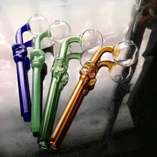 New Glass Smoking pipes hookah Oil Burner Pipes Smokings Colorful Skeleton Bent Pot