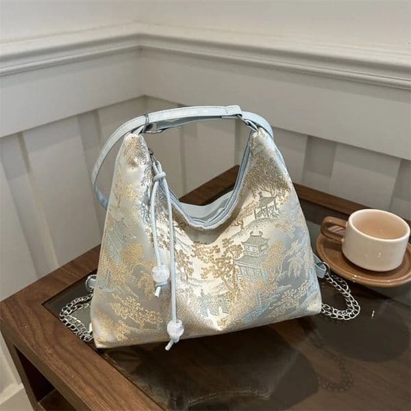 Elegant Chinese Style Backpack Large Capacity Multipurpose Womens Shoulder Bag Exquisite Embroidery Ancient Underarm Bag Travel 260506