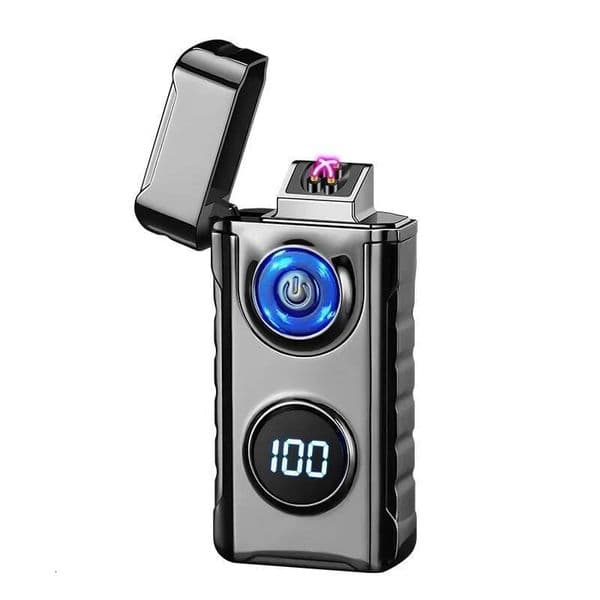 New Windproof Lighting Arc Metal Digital Display USB Fast Charging Rechargeable Cigarette Lighter Men Women Birthdaygift