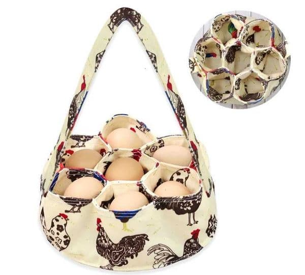Eggs Collecting Basket with 7 Pouches Portable Canvas Egg Collecting Egg se for Hen Duck Goose EggsJ260508