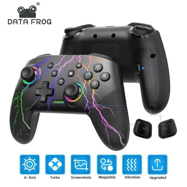 Wireless Controller For Switch OLED Console Pro Gamepad with Rechargeable Battery Programmable Turbo Function RGB Light S260506