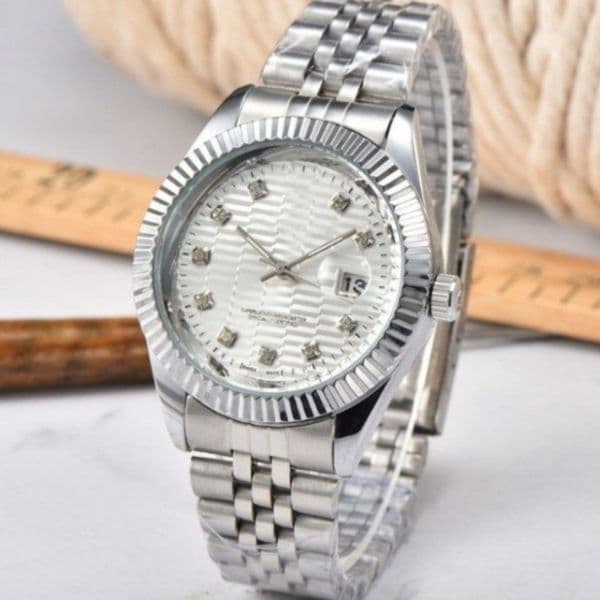 Classic Men Watch Diamond Dial Stainless Steel Business Casual Premium Male Quartz Wristwatch 888
