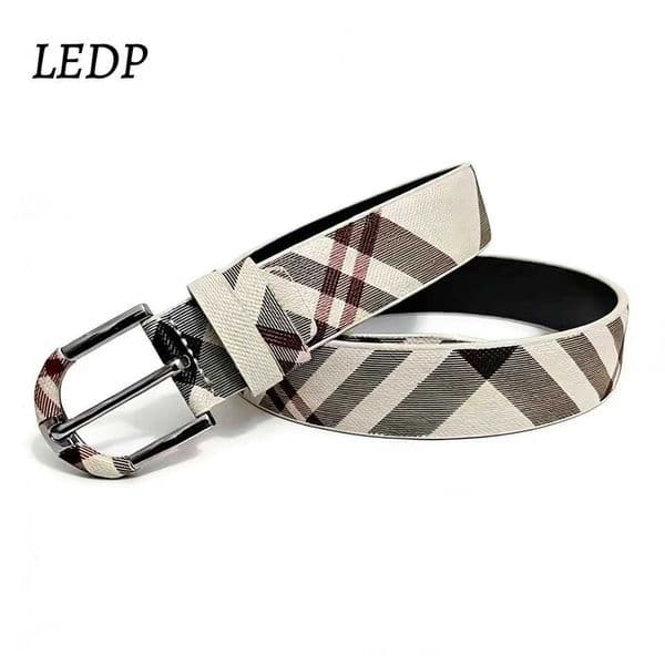 2026 Luxury Tartan Belt 35cm Classic Leather Pin Buckle Unisex Designer Style for Men Women Jeans Suits L260508