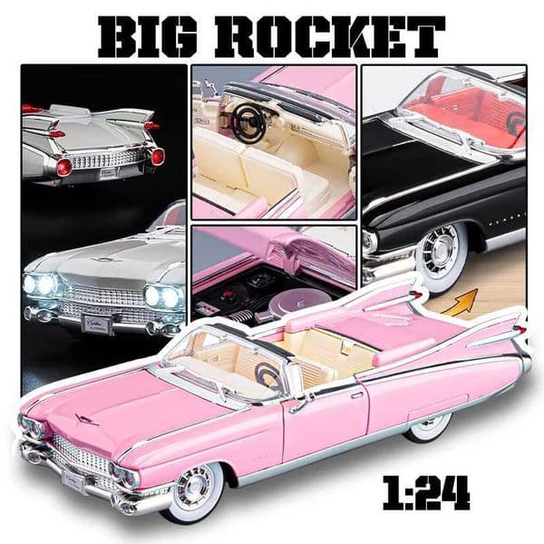 124 Retro Limousine Big Rocket Alloy Model Car Best Collection for Car Model Enthusiasts Halloween GiftL260508RU34