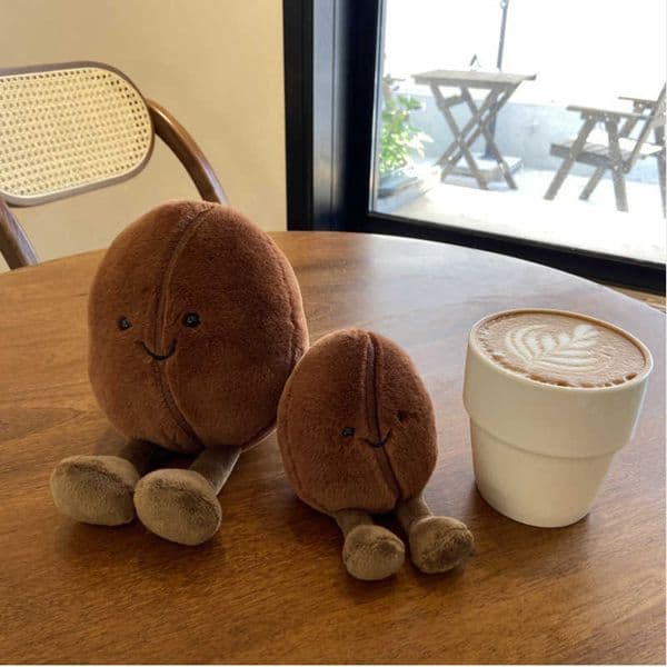 Puppets jelllycat Fun Coffee Bean Plush Toy Cute Stuffed Animal New Soothing Baby Doll Gift for Girls