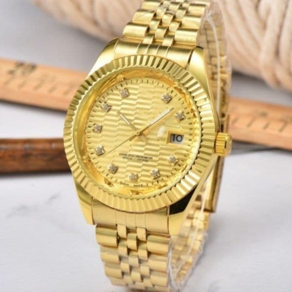 Classic Men Watch Diamond Dial Stainless Steel Business Casual Premium Male Quartz Wristwatch 3326