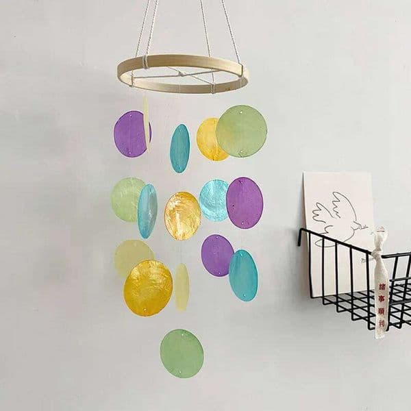 Seashell Wind Chimes Outdoor Indoor Hanging Dream Catchers Kids Room Nursery Decor Patio, Garden, Yard Window Birthday Gift 26W0508