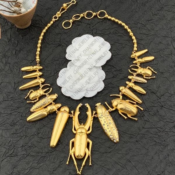 necklace designer necklace women beetle necklaces vintage inspired luxury jewelry designer for women art nouveau statement pendant high end gift Free Shipping
