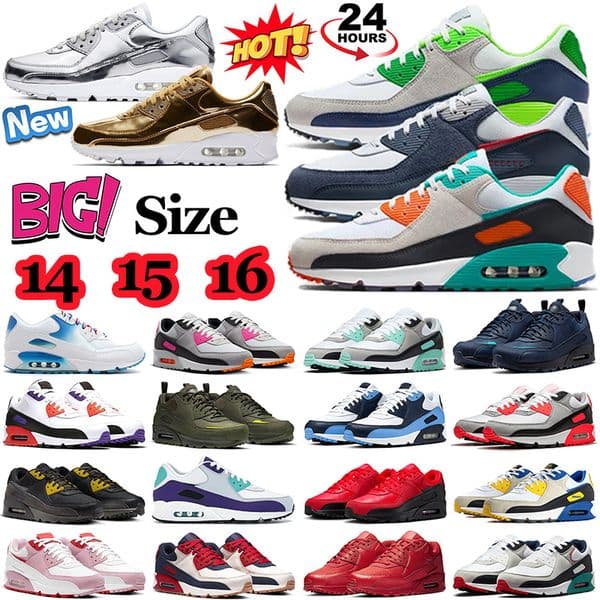 90 90s trainers running shoes women men outdoor sports sneakers Anthracite Mystic Red Surplus Rivalry Pack Valentines Day Cool Grey big size 14 15 16