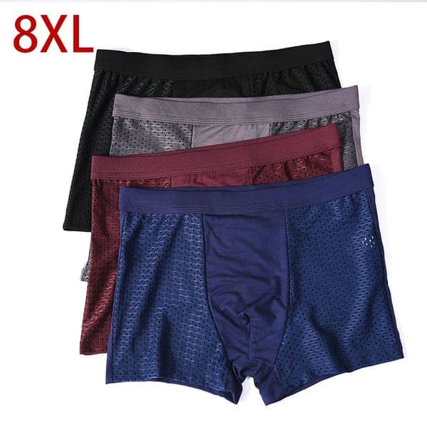 L8XL Plus Banboo Fiber Men Underwear Male boxer Solid Panties Shorts Mens Underpants Breathable Intimate Man boxers 4pcs 260508